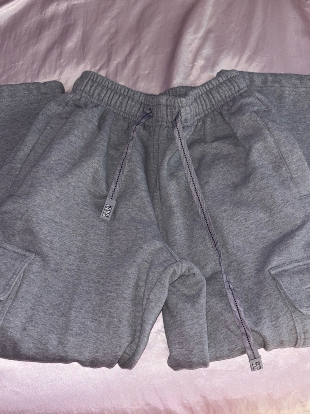 Gray Women's Cargo Sweatshorts with Drawstring
